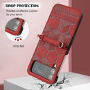 For Samsung Galaxy Z Flip4 Football Texture Leather Phone Case(Red)