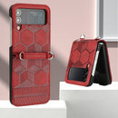 For Samsung Galaxy Z Flip4 Football Texture Leather Phone Case(Red)
