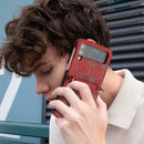 For Samsung Galaxy Z Flip4 Football Texture Leather Phone Case(Red)