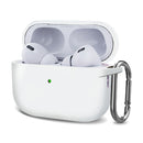 Silicone Thickening Wireless Earphone Protective Case with Hook For AirPods Pro 2(White)
