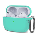 Silicone Thickening Wireless Earphone Protective Case with Hook For AirPods Pro 2(Mint Green)