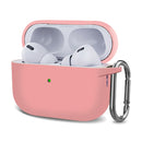 Silicone Thickening Wireless Earphone Protective Case with Hook For AirPods Pro 2(Pink)