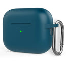 Silicone Thickening Wireless Earphone Protective Case with Hook For AirPods Pro 2(Lake Blue)