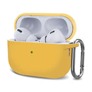 Silicone Thickening Wireless Earphone Protective Case with Hook For AirPods Pro 2(Yellow)