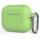 Silicone Thickening Wireless Earphone Protective Case with Hook For AirPods Pro 2(Matcha Green)