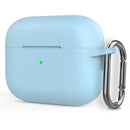 Silicone Thickening Wireless Earphone Protective Case with Hook For AirPods Pro 2(Light Blue)
