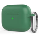 Silicone Thickening Wireless Earphone Protective Case with Hook For AirPods Pro 2(Pine Needle Green)