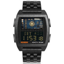 NORTH EDGE CyberTank Stainless Steel Strap Multifunctional Electronic Watch(Black)