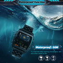 NORTH EDGE CyberTank Stainless Steel Strap Multifunctional Electronic Watch(Black)