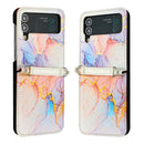 For Samsung Galaxy Z Flip4 Marble Pattern Leather Phone Case(Galaxy Marble White LS004)