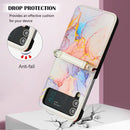 For Samsung Galaxy Z Flip4 Marble Pattern Leather Phone Case(Galaxy Marble White LS004)