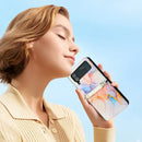 For Samsung Galaxy Z Flip4 Marble Pattern Leather Phone Case(Galaxy Marble White LS004)