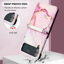 For Samsung Galaxy Z Flip4 Marble Pattern Leather Phone Case(Rose Gold LS005)