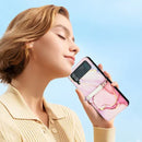 For Samsung Galaxy Z Flip4 Marble Pattern Leather Phone Case(Rose Gold LS005)