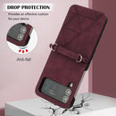 For Samsung Galaxy Z Flip4 3D Embossed Leather Phone Case(Wine Red)