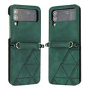 For Samsung Galaxy Z Flip4 3D Embossed Leather Phone Case(Dark Green)