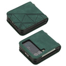 For Samsung Galaxy Z Flip4 3D Embossed Leather Phone Case(Dark Green)