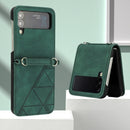 For Samsung Galaxy Z Flip4 3D Embossed Leather Phone Case(Dark Green)