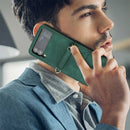 For Samsung Galaxy Z Flip4 3D Embossed Leather Phone Case(Dark Green)
