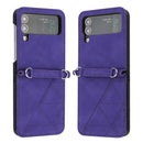 For Samsung Galaxy Z Flip4 3D Embossed Leather Phone Case(Purple)