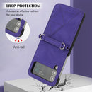 For Samsung Galaxy Z Flip4 3D Embossed Leather Phone Case(Purple)