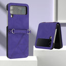 For Samsung Galaxy Z Flip4 3D Embossed Leather Phone Case(Purple)