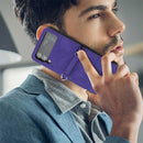For Samsung Galaxy Z Flip4 3D Embossed Leather Phone Case(Purple)