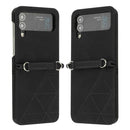For Samsung Galaxy Z Flip4 3D Embossed Leather Phone Case(Black)