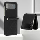 For Samsung Galaxy Z Flip4 3D Embossed Leather Phone Case(Black)