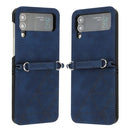 For Samsung Galaxy Z Flip4 3D Embossed Leather Phone Case(Blue)
