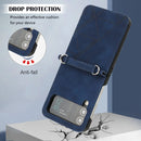 For Samsung Galaxy Z Flip4 3D Embossed Leather Phone Case(Blue)