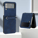For Samsung Galaxy Z Flip4 3D Embossed Leather Phone Case(Blue)