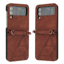 For Samsung Galaxy Z Flip4 3D Embossed Leather Phone Case(Brown)