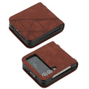 For Samsung Galaxy Z Flip4 3D Embossed Leather Phone Case(Brown)