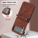 For Samsung Galaxy Z Flip4 3D Embossed Leather Phone Case(Brown)