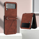 For Samsung Galaxy Z Flip4 3D Embossed Leather Phone Case(Brown)