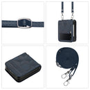 For Samsung Galaxy Z Flip4 Crossbody Football Texture Leather Phone Case(Dark Blue)