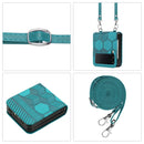 For Samsung Galaxy Z Flip4 Crossbody Football Texture Leather Phone Case(Light Blue)