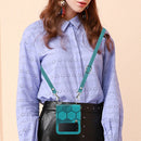 For Samsung Galaxy Z Flip4 Crossbody Football Texture Leather Phone Case(Light Blue)