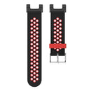 For Amazfit T-Rex / T-Rex Pro / Ares 3-Row Holes Two-color Silicone Watch Band(Black Red)