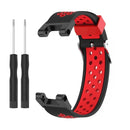 For Amazfit T-Rex / T-Rex Pro / Ares 3-Row Holes Two-color Silicone Watch Band(Black Red)