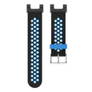 For Amazfit T-Rex / T-Rex Pro / Ares 3-Row Holes Two-color Silicone Watch Band(Black Blue)