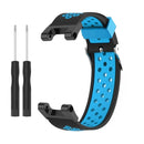 For Amazfit T-Rex / T-Rex Pro / Ares 3-Row Holes Two-color Silicone Watch Band(Black Blue)