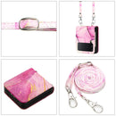 For Samsung Galaxy Z Flip4 Crossbody Marble Pattern Leather Phone Case(Pink Purple Gold LS001)