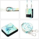 For Samsung Galaxy Z Flip4 Crossbody Marble Pattern Leather Phone Case(Green LS003)