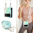 For Samsung Galaxy Z Flip4 Crossbody Marble Pattern Leather Phone Case(Green LS003)