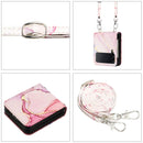 For Samsung Galaxy Z Flip4 Crossbody Marble Pattern Leather Phone Case(Rose Gold LS005)