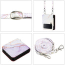 For Samsung Galaxy Z Flip4 Crossbody Marble Pattern Leather Phone Case(White Purple LS006)