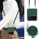 For Samsung Galaxy Z Flip4 Crossbody 3D Embossed Leather Phone Case(Dark Green)