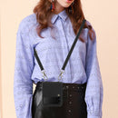 For Samsung Galaxy Z Flip4 Crossbody 3D Embossed Leather Phone Case(Black)
